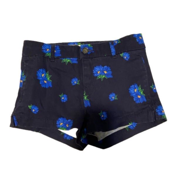 Abercrombie & Fitch Womens Shorts Size 00 w24 Blue Bright Blue Flowers EUC - Picture 1 of 4